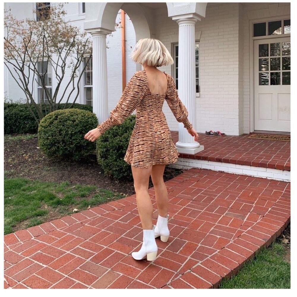 Faithfull the Brand Women Ira Animal Print Square Neck Boho Mini Dress 2